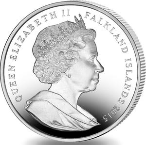 Falkland Islands / One Crown 2015 Longest Reigning Monarch - obverse photo