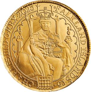 Falkland Islands / Gold Twenty Grams 2025 Rose Ryal - Authentic - obverse photo