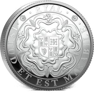 Falkland Islands / Silver Five Ounces 2025 Rose Ryal - reverse photo
