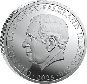 Falkland Islands / Silver Five Ounces 2025 Rose Ryal - obverse photo