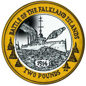 Falkland Islands / Two Pounds 2014 Battle of the Falkland Islands - reverse photo