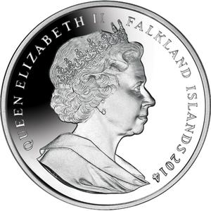Falkland Islands / One Crown 2014 Cross of Sacrifice - obverse photo