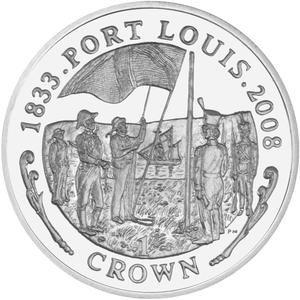 Falkland Islands / One Crown 2008 Port Louis Settlement - reverse photo