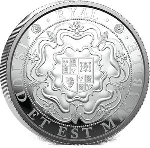Falkland Islands / Silver Two Ounces 2025 Rose Ryal - reverse photo
