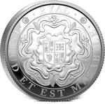 Silver Two Ounces 2025 Rose Ryal: Photo 2025 Rose Ryal 2oz Silver Proof Coin / thumbnail