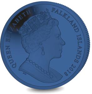 Falkland Islands / One Crown 2018 Sapphire Coronation - Titanium - obverse photo