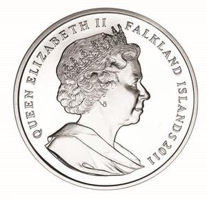 Falkland Islands / One Crown 2011 Queen Elizabeth II and Prince Philip - obverse photo