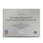 Silver Five Ounces 2025 King Penguin: Photo 2025 5 oz Proof Falkland Islands Silver King Penguin Coin / thumbnail