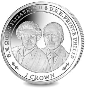 Falkland Islands / One Crown 2017 Queen Elizabeth II and Prince Philip - 90th Birthday - reverse photo