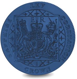 Falkland Islands / One Crown 2018 Sapphire Coronation - Titanium - reverse photo