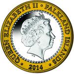 Two Pounds 2014 Battle of the Falkland Islands: Photo Coin, Falkland Islands, Two Pounds 2014 Battle of the Falkland Islands / thumbnail