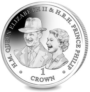 Falkland Islands / One Crown 2017 Queen Elizabeth II and Prince Philip - Goodwood Races - reverse photo