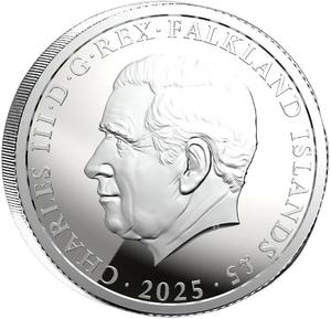 Falkland Islands / Silver Ounce 2025 King Penguin - obverse photo