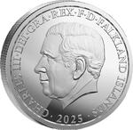 Falkland Islands / Silver Five Sovereigns 2025 Saint George and the Dragon - obverse photo
