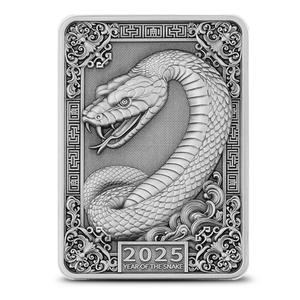 Fiji / Silver Five Ounces 2025 Year of the Snake - reverse photo