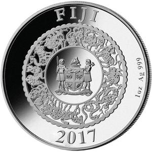 Fiji / Silver Ounce 2017 Pearl Lunar Rooster - obverse photo