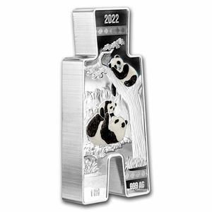 Fiji / Silver Kilo 2022 Spade Money Shape - Panda - obverse photo