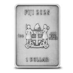 Silver Ounce 2025 Year of the Snake: Photo 2025 1 oz Antique Fiji Silver Snake Rectangular Coin / thumbnail