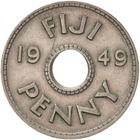 Penny 1949: Photo Museums Victoria Collections: Coin - 1 Penny, Fiji, 1949 / thumbnail