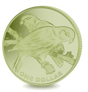 Fiji / One Dollar 2017 Collared Lory - reverse photo