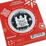 Silver Ounce 2019 Coca-Cola Santa Claus: Photo Coin, Fiji, Silver Ounce 2019 Coca-Cola Santa Claus / thumbnail