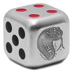 Silver Ounce 2025 Year of the Snake, Dice: Photo 2025 1 oz Fiji Lunar Year of the Snake .999 Silver Antique Dice Coin / thumbnail