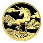 Gold Ounce 2023 Unicorn: Photo 2023 1 oz Fiji Unicorn 999 Gold BU Coin / thumbnail