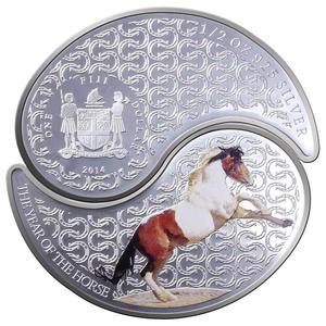 Fiji / Silver Ounce 2014 Year of the Horse - Ying Yang - reverse photo