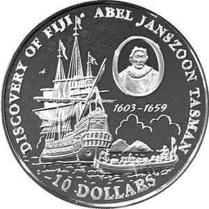 Fiji / Silver Ounce 1993 Abel Tasman - reverse photo