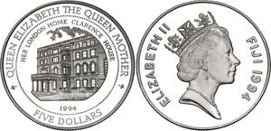 Fiji / Five Dollars Silver 1994 London House - obverse photo