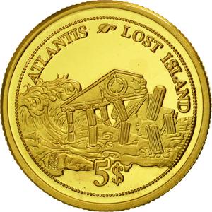 Fiji / Five Dollars 2006 Gold Atlantis - reverse photo