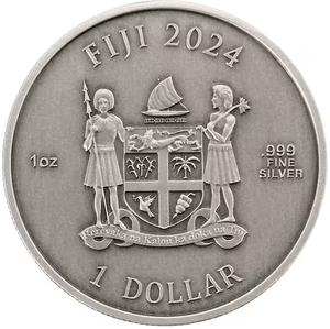 Fiji / Silver Ounce 2024 Year of the Dragon, UHR - obverse photo