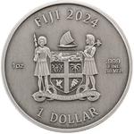 Silver Ounce 2024 Year of the Dragon, UHR: Photo Coin, Fiji, Silver Ounce 2024 Year of the Dragon, UHR / thumbnail