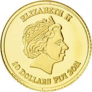 Fiji / Ten Dollars 2011 Gold Monument Valley - obverse photo