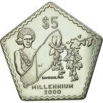 Five Dollars 1999 Millennium: Photo Coin, Fiji, Five Dollars 1999 Millennium / thumbnail