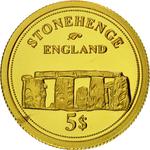 Five Dollars 2006 Gold Stonehenge: Photo Coin, Fiji, Five Dollars 2006 Gold / thumbnail