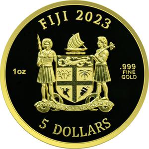 Fiji / Gold Ounce 2023 Dogs - obverse photo