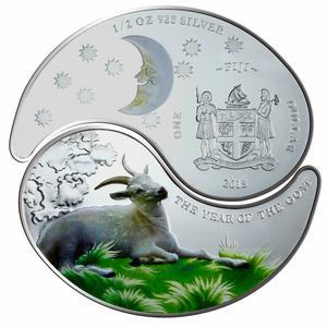 Fiji / Silver Ounce 2015 Year of the Goat - Ying Yang - obverse photo