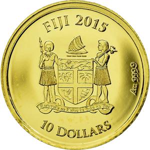 Fiji / Ten Dollars 2015 Ancient Sarcophagus - reverse photo