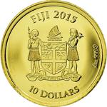 Fiji / Ten Dollars 2015 Ancient Sarcophagus - reverse photo