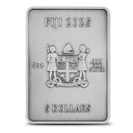 Silver Five Ounces 2025 Year of the Snake: Photo 2025 5 oz Antique Fiji Silver Snake Rectangular Coin / thumbnail