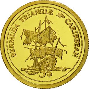 Fiji / Five Dollars 2006 Gold Bermuda Triangle - reverse photo