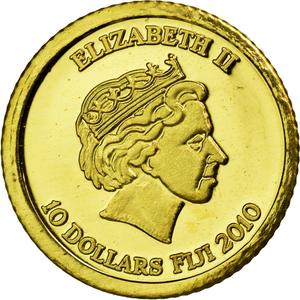 Fiji / Ten Dollars 2010 Gold Neptune - reverse photo