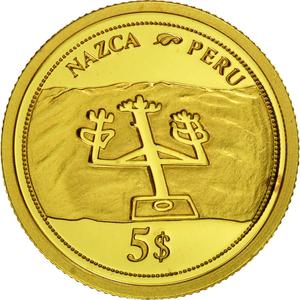 Fiji / Five Dollars 2006 Gold Nazca - reverse photo