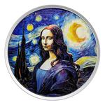 Fiji / Silver Ounce 2024 Mona Lisa - Van Gogh / Coloured Reverse - reverse photo