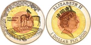Fiji / One Dollar 2010 FIFA World Cup - obverse photo