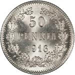 Fifty Penniä 1916: Photo Coin, Finland, Grand Duchy of, Fifty Pennia 1916 / thumbnail