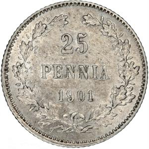 Finland, Grand Duchy of / Twenty-five Pennia 1901 - reverse photo