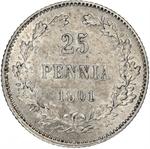 Twenty-five Pennia 1901: Photo Coin, Finland, Grand Duchy of, Twenty-five Pennia 1901 / thumbnail