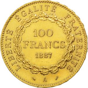 France / One Hundred Francs 1887 - reverse photo